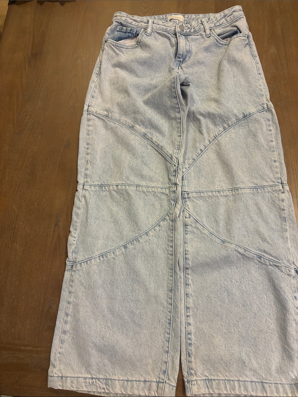 PacSun Light Blue 27 Low Rise Baggy Panel-Detail Jeans